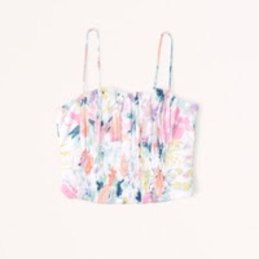 ABERCROMBIE Floral Ruched Crop Top XS ( NEW With Tags )